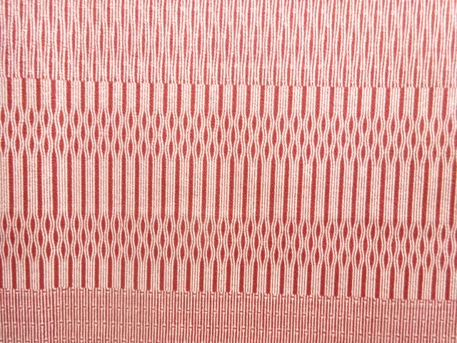  宍戸陸作　横段に抽象模様江戸小紋着物